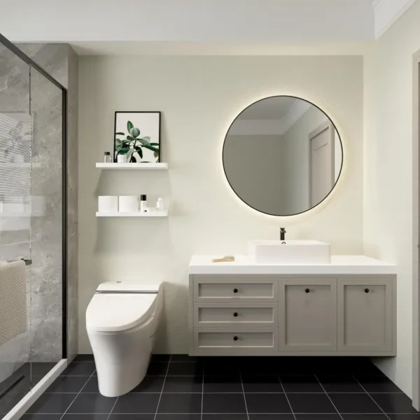 This set of two white floating shelves with a front lip provides sturdy and stylish wall-mounted storage for displaying pictures, books, plants, and decorative items in any room.