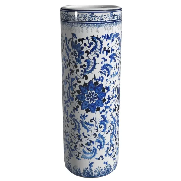 floral blue umbrella stand 1