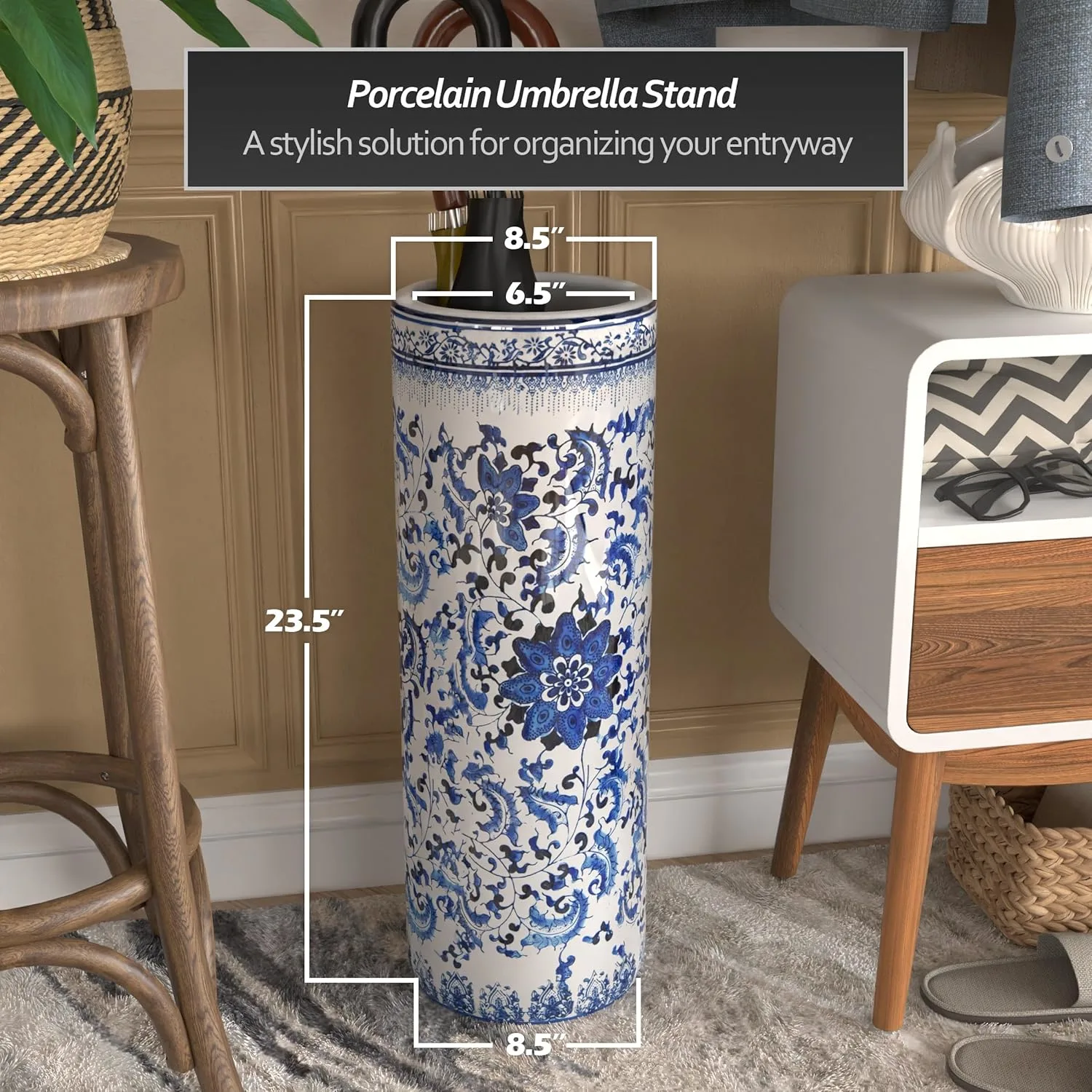 floral blue umbrella stand 4
