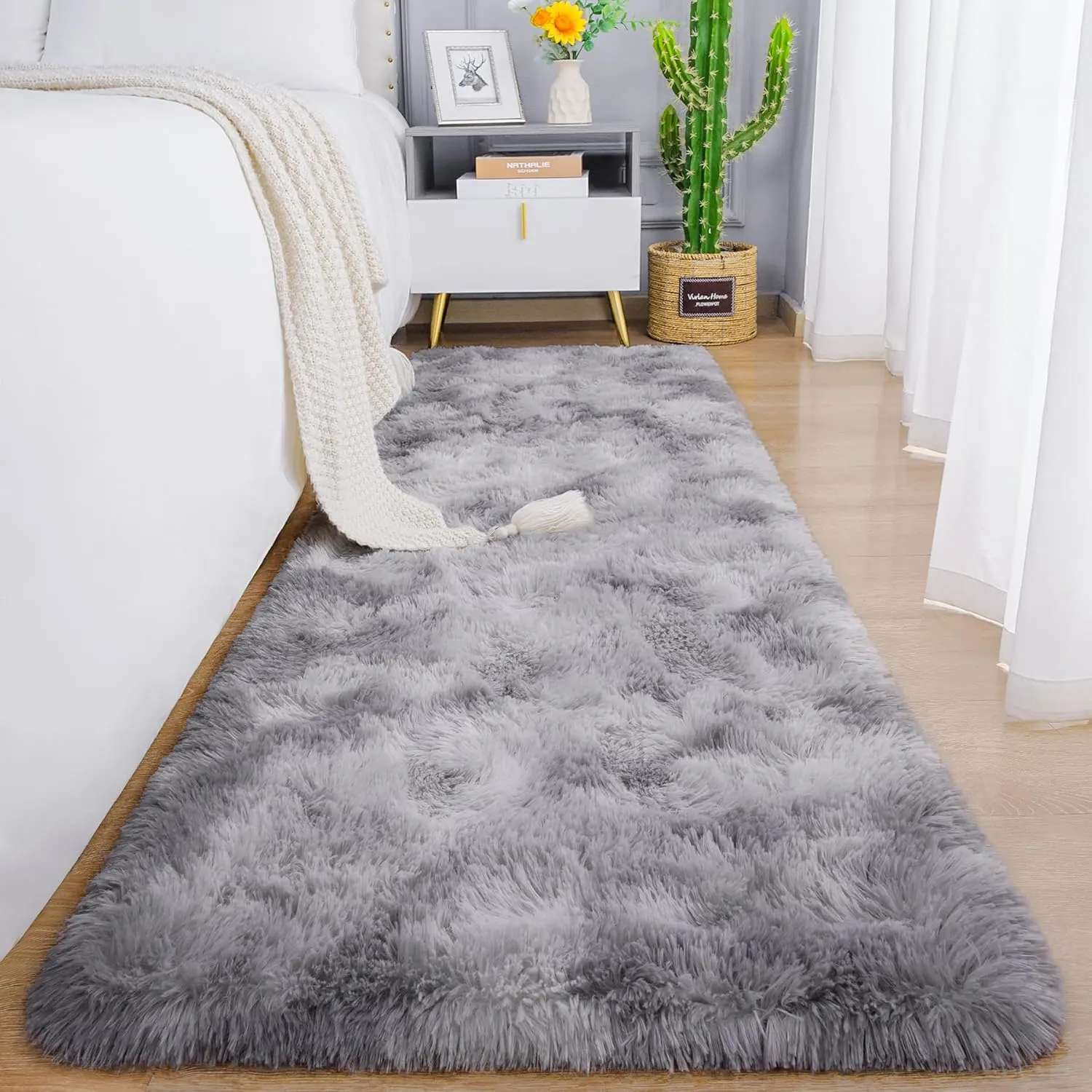 fluffy rug grey kids 1