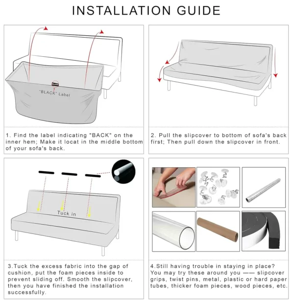 futon slipcover stretch sofa 6