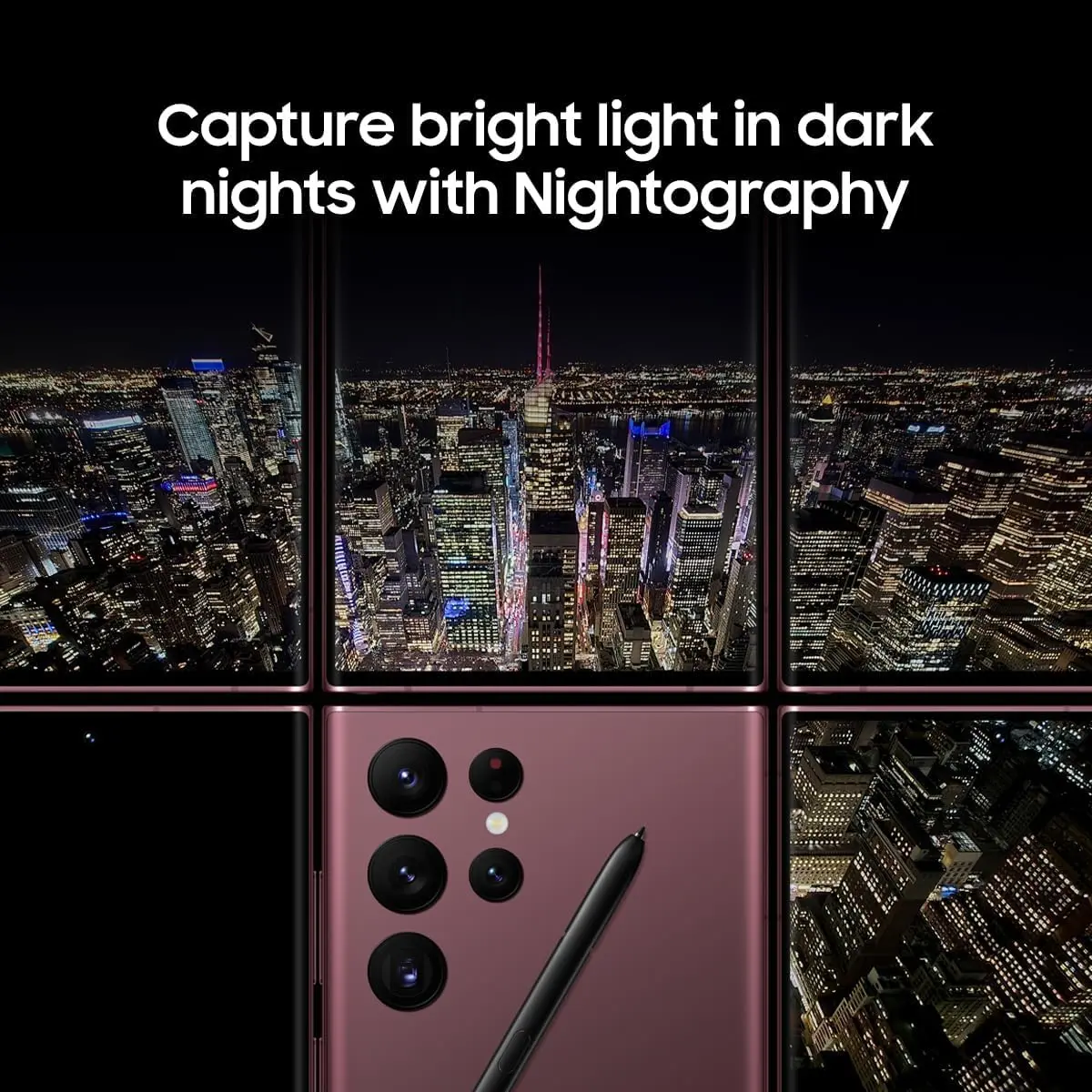 The Samsung Galaxy S22 Ultra in Phantom Black boasts a stunning 8K camera, embedded S Pen, a bright display, and long battery life for all-day use.