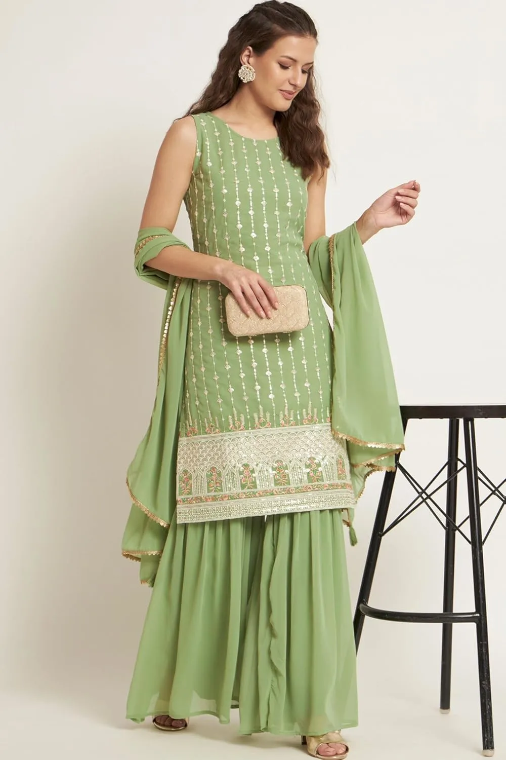 georgette kurta sharara 7
