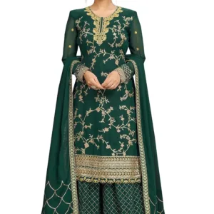 green kurta sharara suit 1