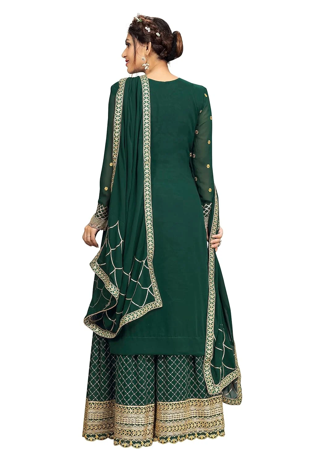 green kurta sharara suit 2