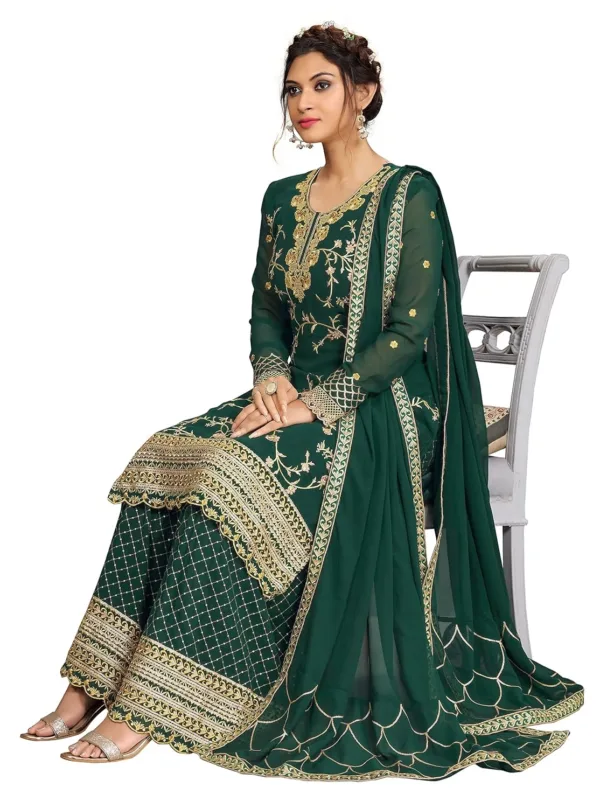 green kurta sharara suit 6