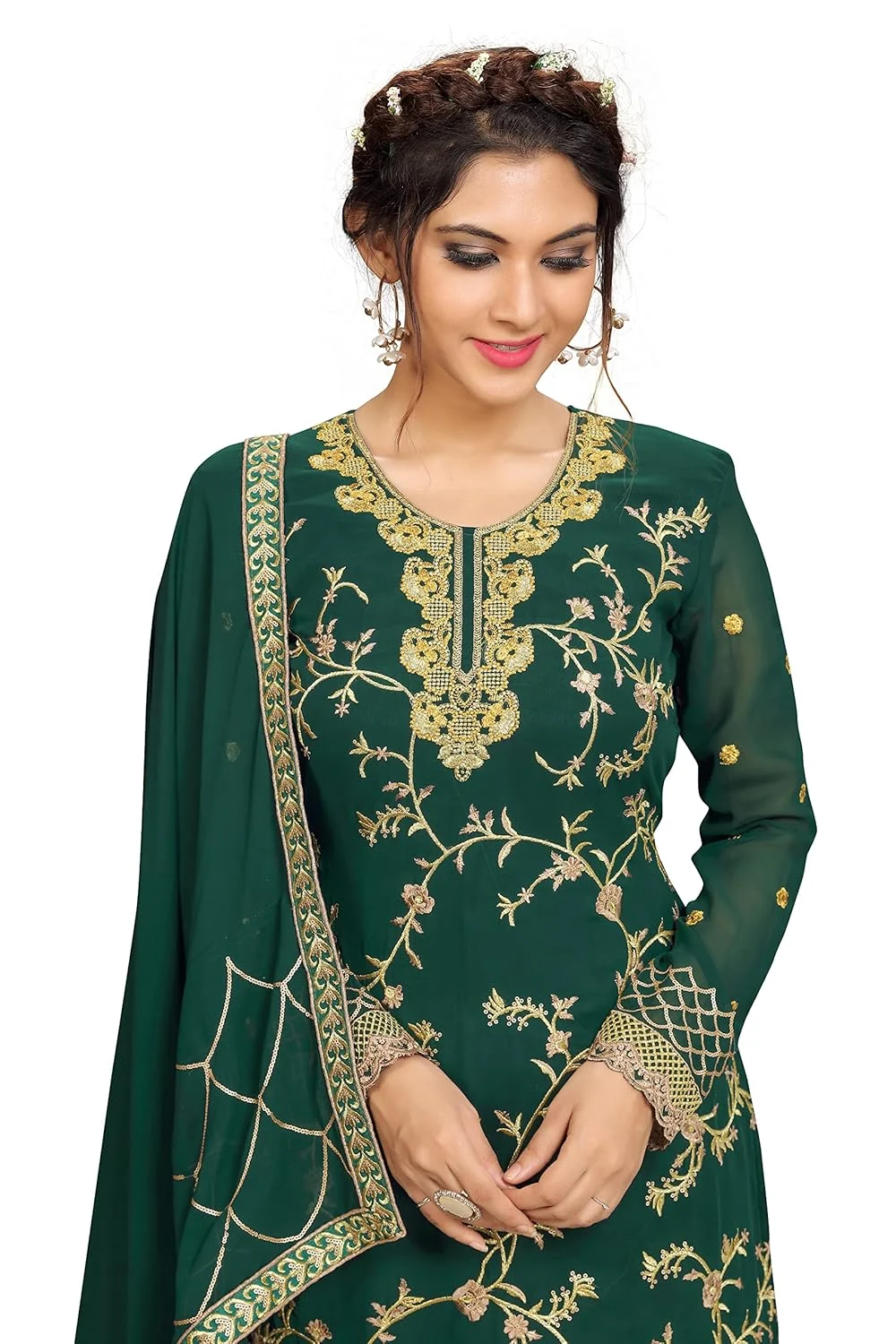 green kurta sharara suit 7