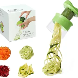 This handheld vegetable spiralizer effortlessly creates veggie noodles from carrots, cucumbers, potatoes, and other vegetables.