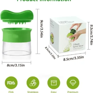 This handheld vegetable spiralizer effortlessly creates veggie noodles from carrots, cucumbers, potatoes, and other vegetables.