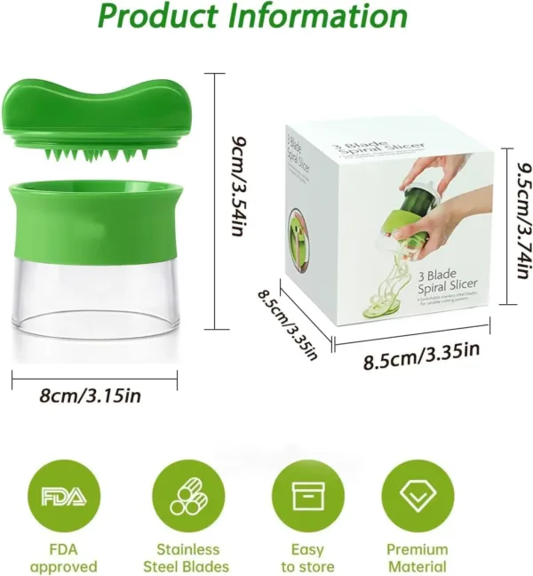 This handheld vegetable spiralizer effortlessly creates veggie noodles from carrots, cucumbers, potatoes, and other vegetables.