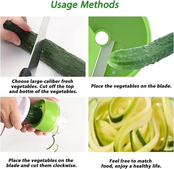 This handheld vegetable spiralizer effortlessly creates veggie noodles from carrots, cucumbers, potatoes, and other vegetables.