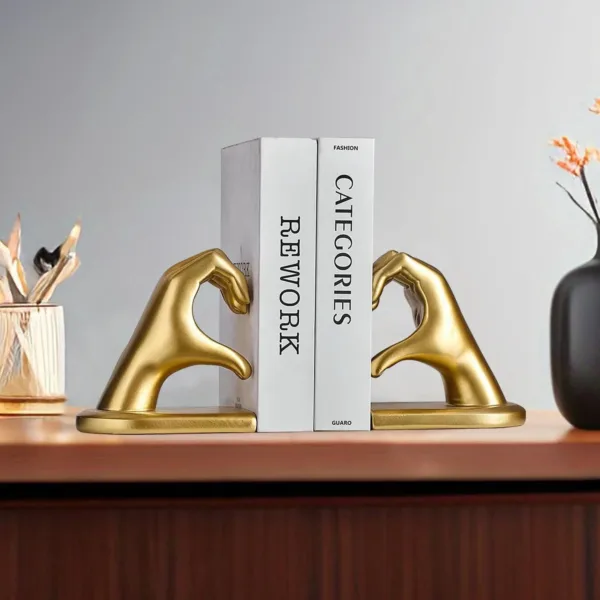 heart bookends gold holder 2