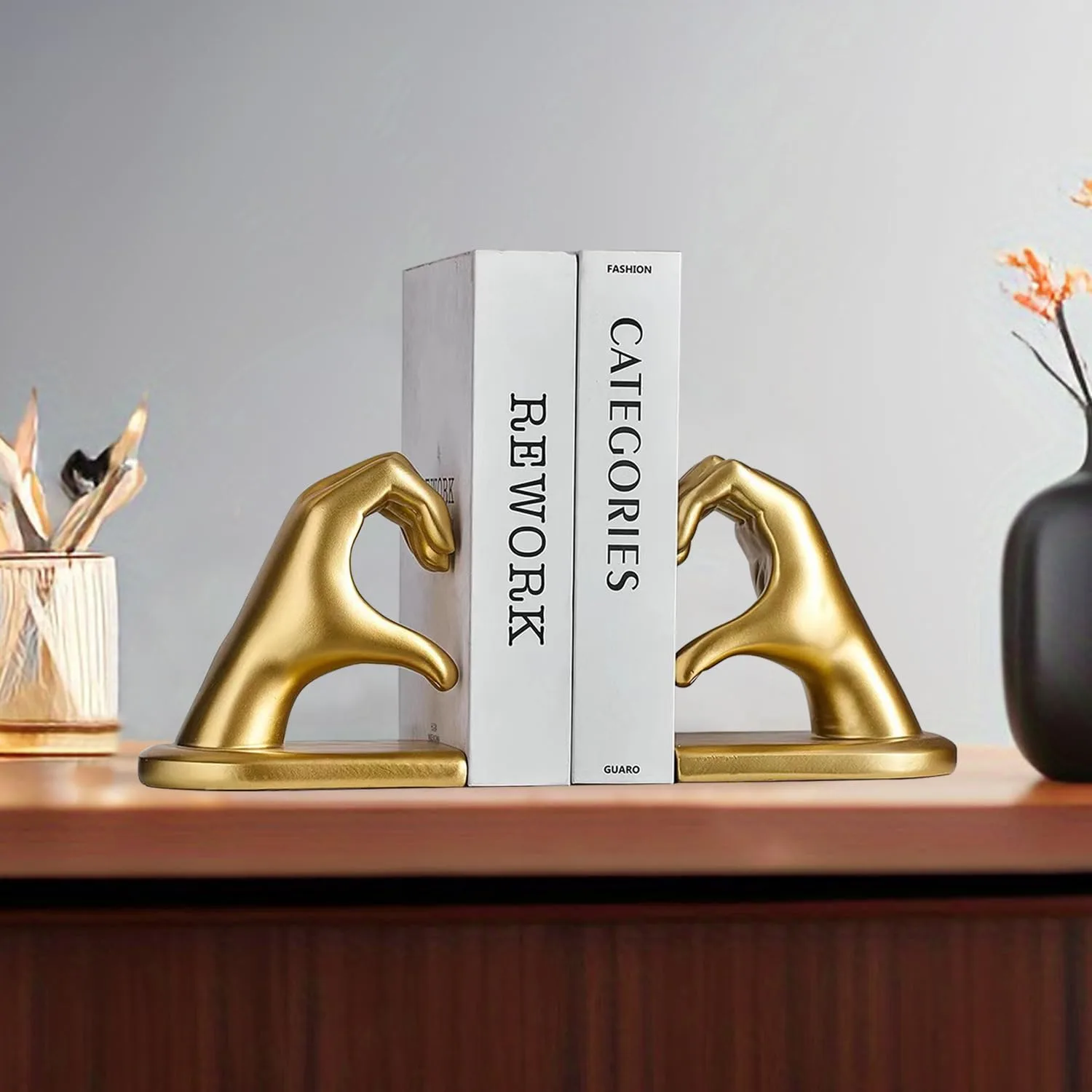 heart bookends gold holder 2