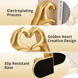 heart bookends gold holder 3