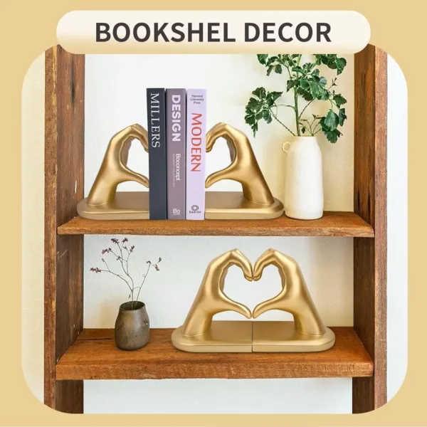 heart bookends gold holder 4