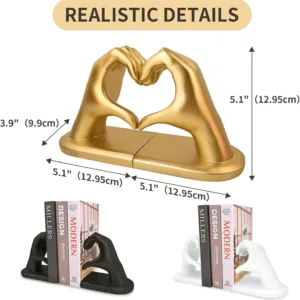 heart bookends gold holder 6