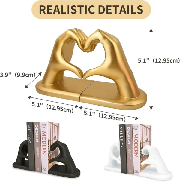 heart bookends gold holder 6