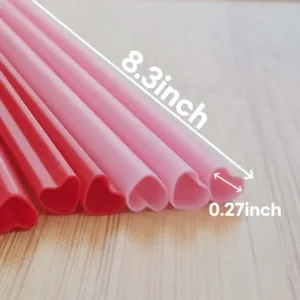 This set of 100 individually wrapped, disposable, heart-shaped pink plastic straws adds a touch of lovely, bright mood to daily drinks, parties, celebrations, picnics, and bridal showers.