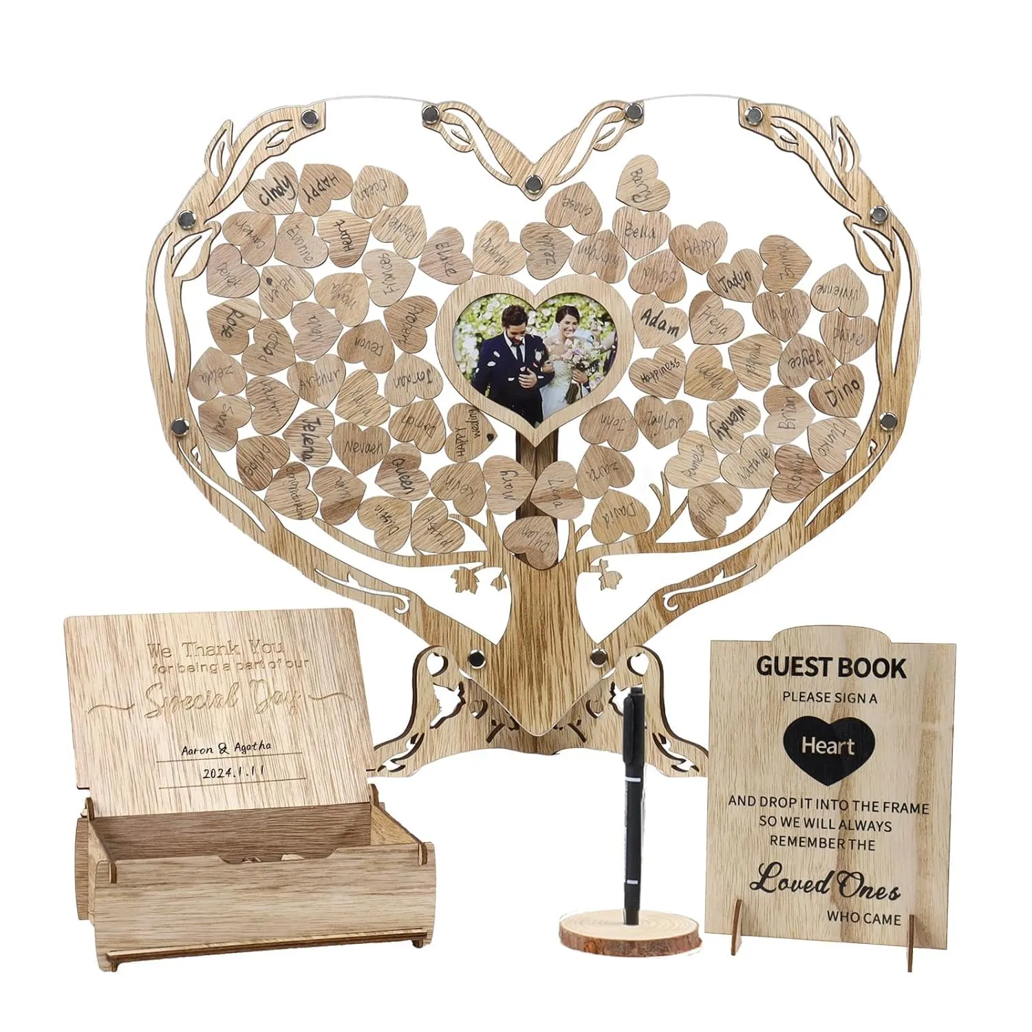 heart wedding guest book 1