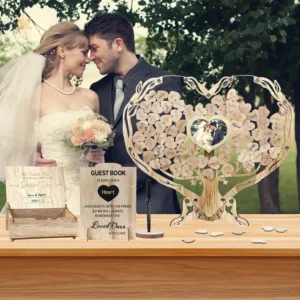 heart wedding guest book 5