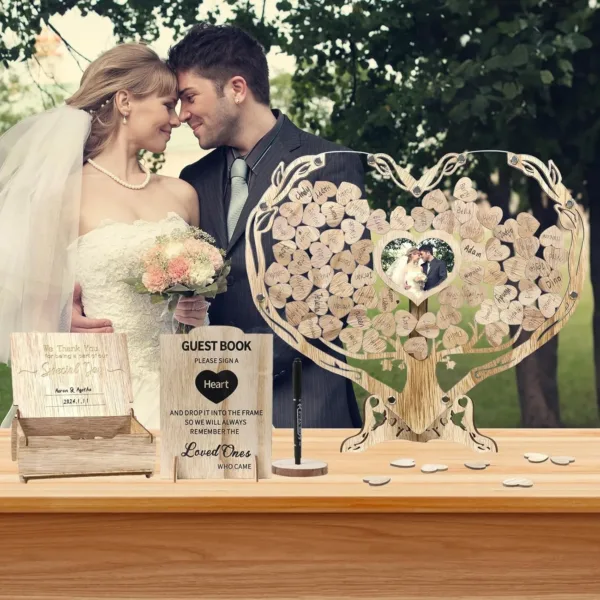 heart wedding guest book 5