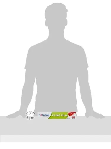 This Hotpack food wrap cling film, with a press and cut design, helps keep your food warm for longer and is made from safe, non-toxic material.