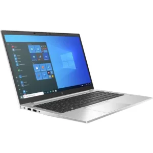 This is a renewed HP EliteBook 840 G8 14-inch notebook with a Full HD 1920 x 1080 display, powered by an Intel Core i5 11th Gen processor, 16 GB of RAM, and a 512 GB SSD.