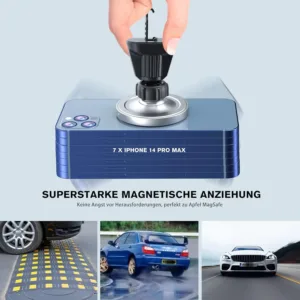 This is a magnetic wireless car charger mount for iPhone 16, 15, 14, and 13 series, featuring 15W fast charging, a strong magnetic hold, and 360-degree rotation for safe and convenient viewing.