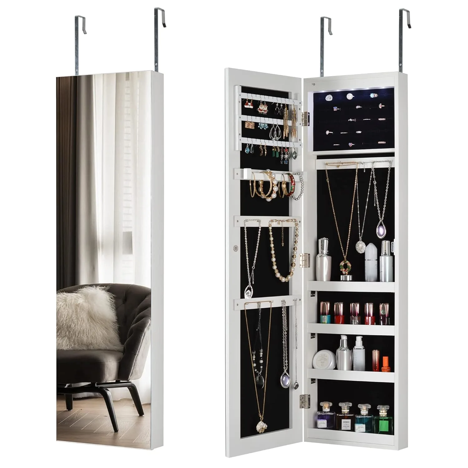 jewelry cabinet mirror led 1