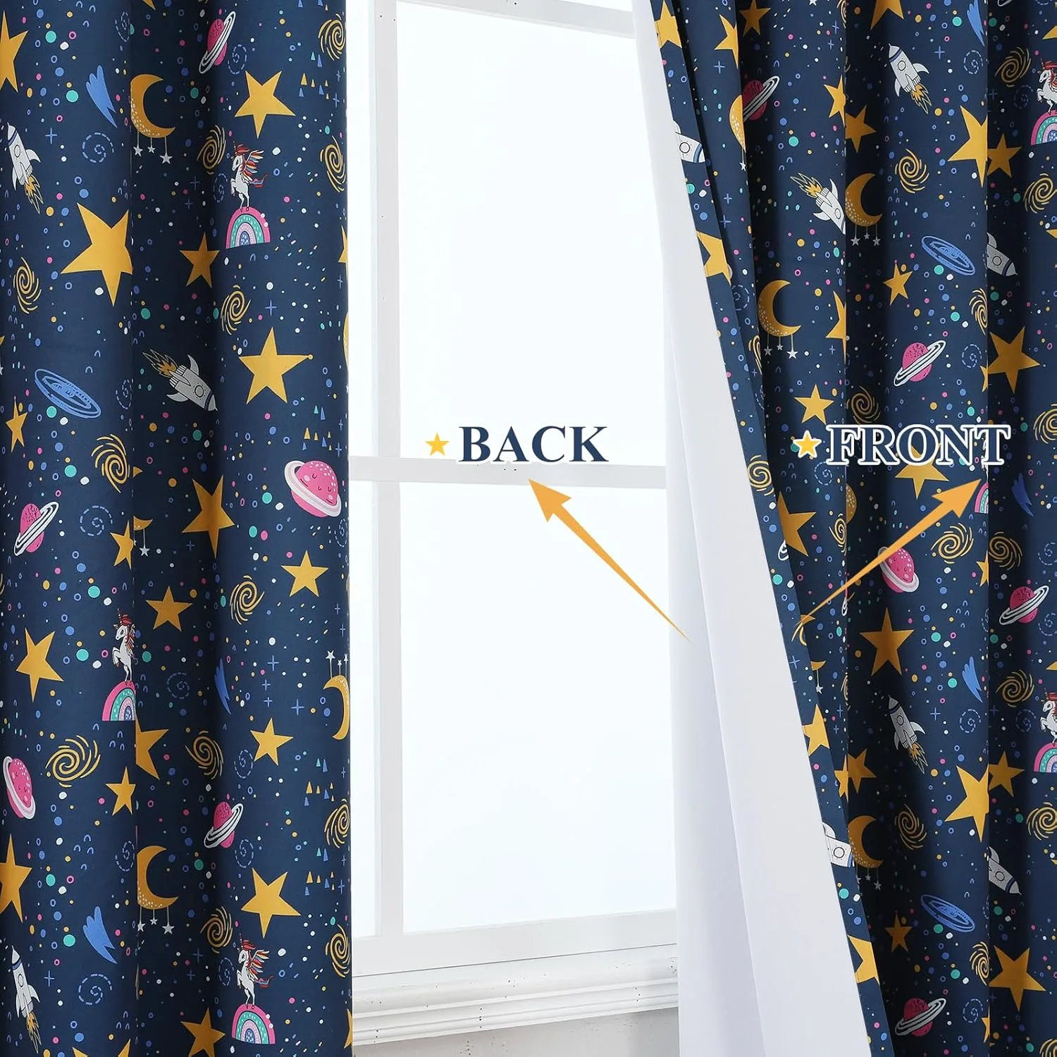 kids blackout curtains unicorn 2