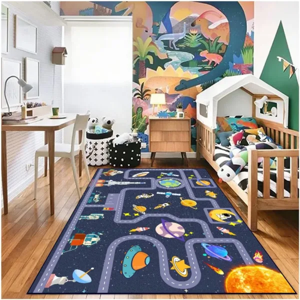 kids rug space car 3