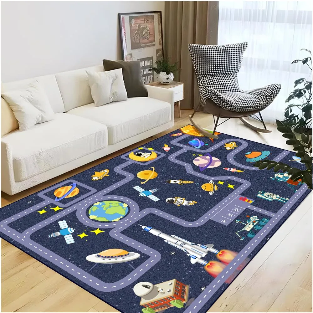 kids rug space car 7