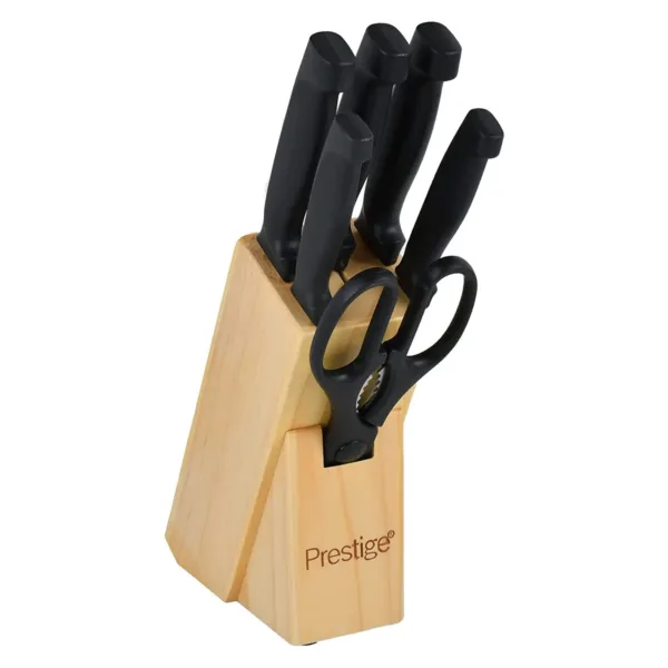 This 15-piece knife block set features superior quality Japanese steel blades for precision cutting in the kitchen, complete with cooking and serving knives, offering superior comfort, balance, and control.