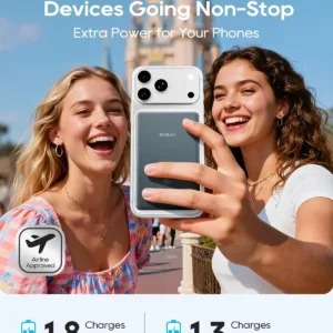 This is a grey Kuulaa 10000mAh Qi2 magnetic wireless power bank and portable charger, designed for fast 15W charging of iPhone 12-17 series and other mobile phones with PD20W USB-C output.