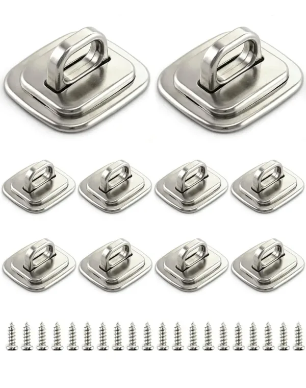 This 10-pack of QWORK steel laptop cable lock anchors provide a secure mounting point to protect laptops with keyed or combination cable locks from theft, featuring easy installation with included screws and mounting tape.