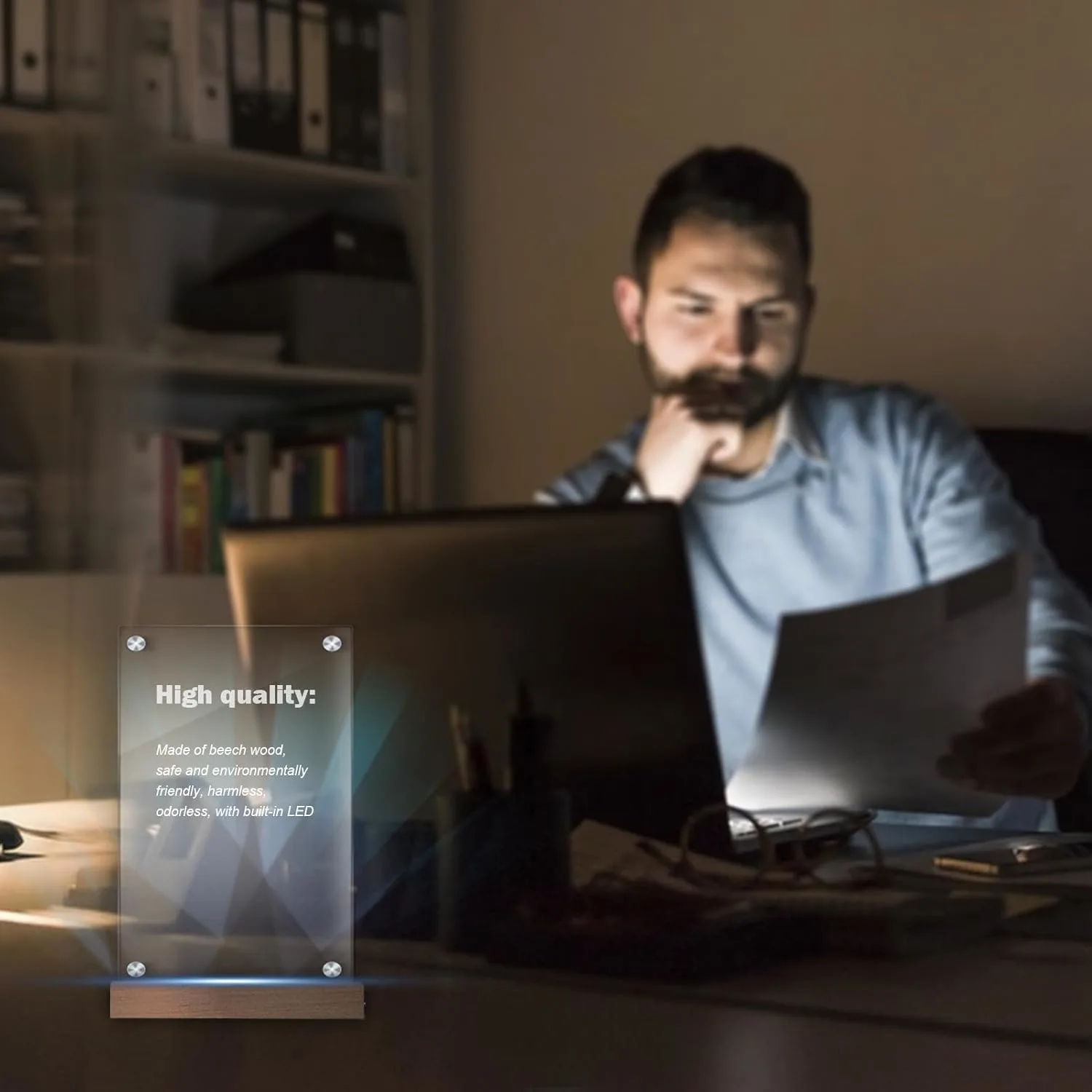 led light base wood 3