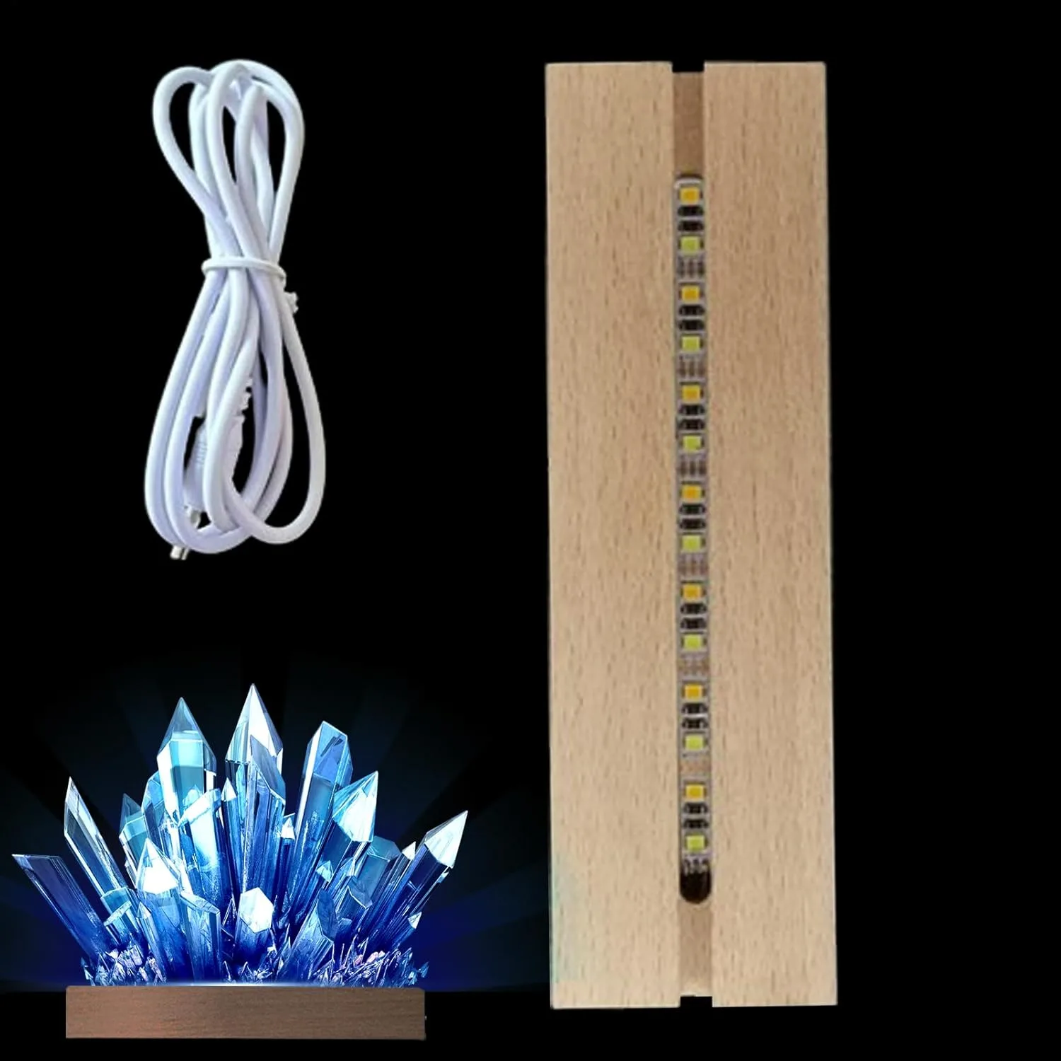 led light base wood 7