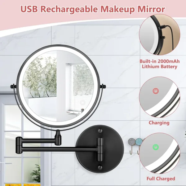 lighted makeup mirror wall 3