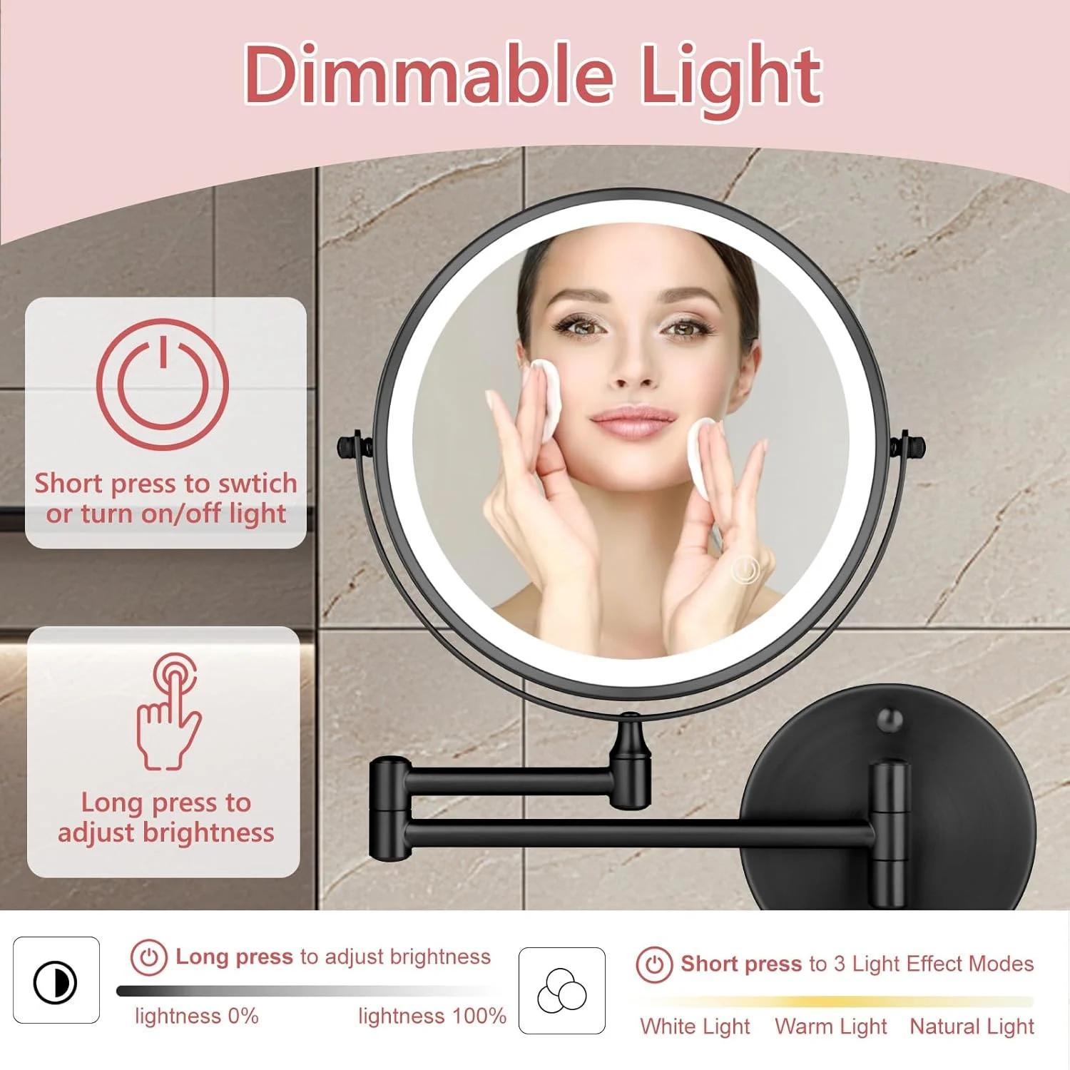 lighted makeup mirror wall 5