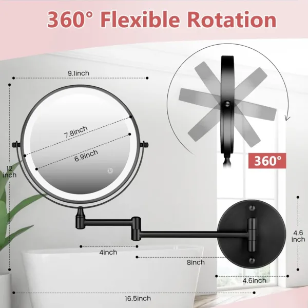 lighted makeup mirror wall 6