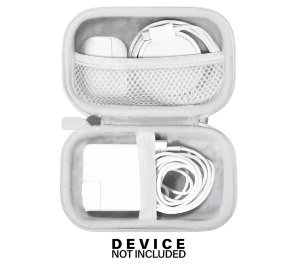 This handy CaseSack carrying case provides excellent protection for a MacBook Air Pro charger, iPhone MagSafe charger, USB C hub, and multiport adapter.
