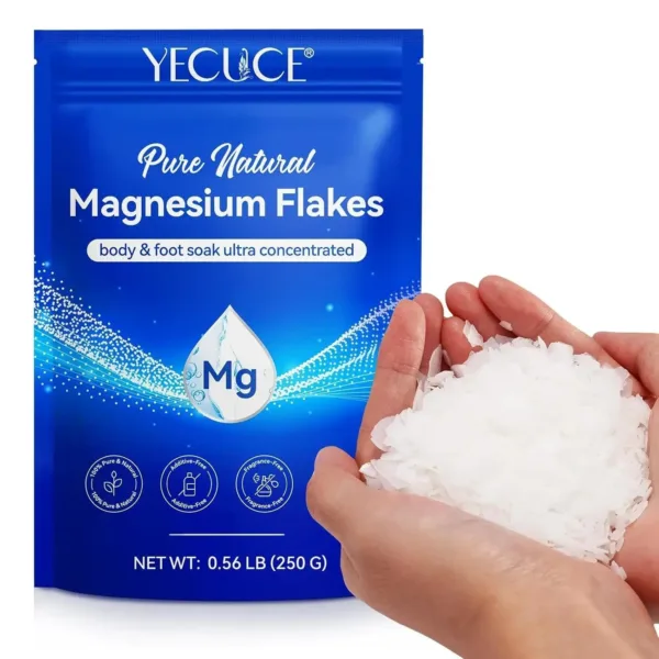 NIKITA.VIVI magnesium bath flakes dissolve easily in warm water, creating a soothing and skin-refreshing bath experience that is free from harsh chemicals and suitable for all skin types.