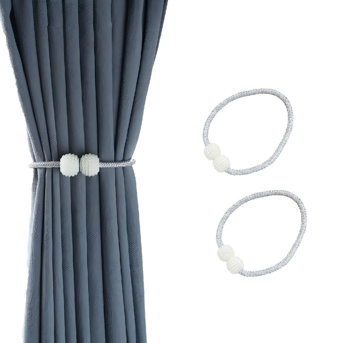 magnetic curtain tiebacks grey 1
