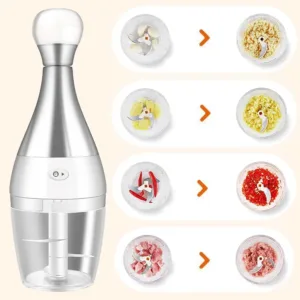 This is a manual food chopper that is perfect for quickly chopping vegetables, garlic, and other ingredients, making meal prep faster and easier.