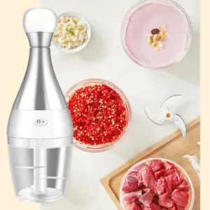 This is a manual food chopper that is perfect for quickly chopping vegetables, garlic, and other ingredients, making meal prep faster and easier.