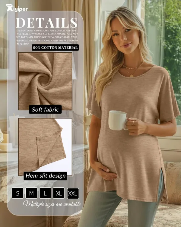 maternity shirts cotton tops 2