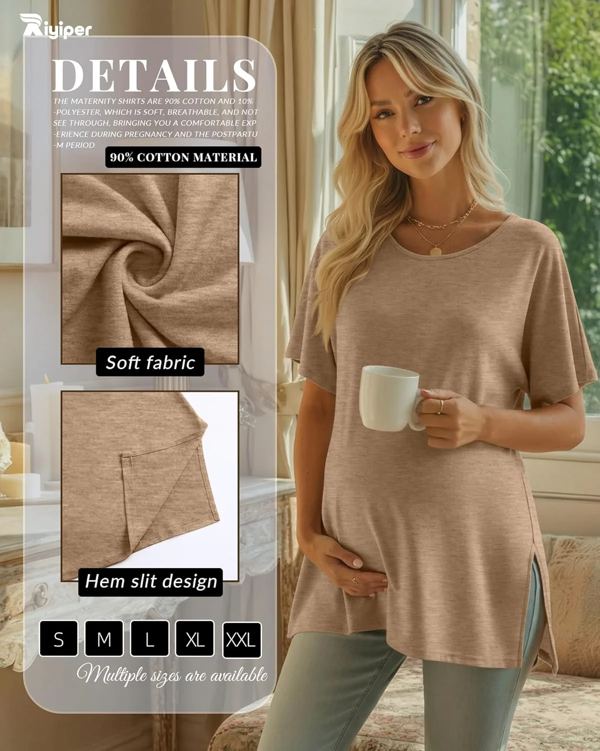 maternity shirts cotton tops 2