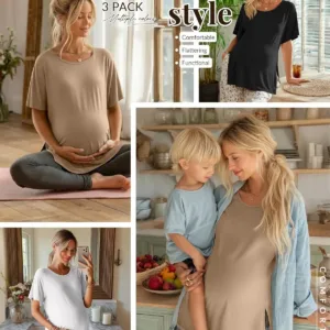 maternity shirts cotton tops 3