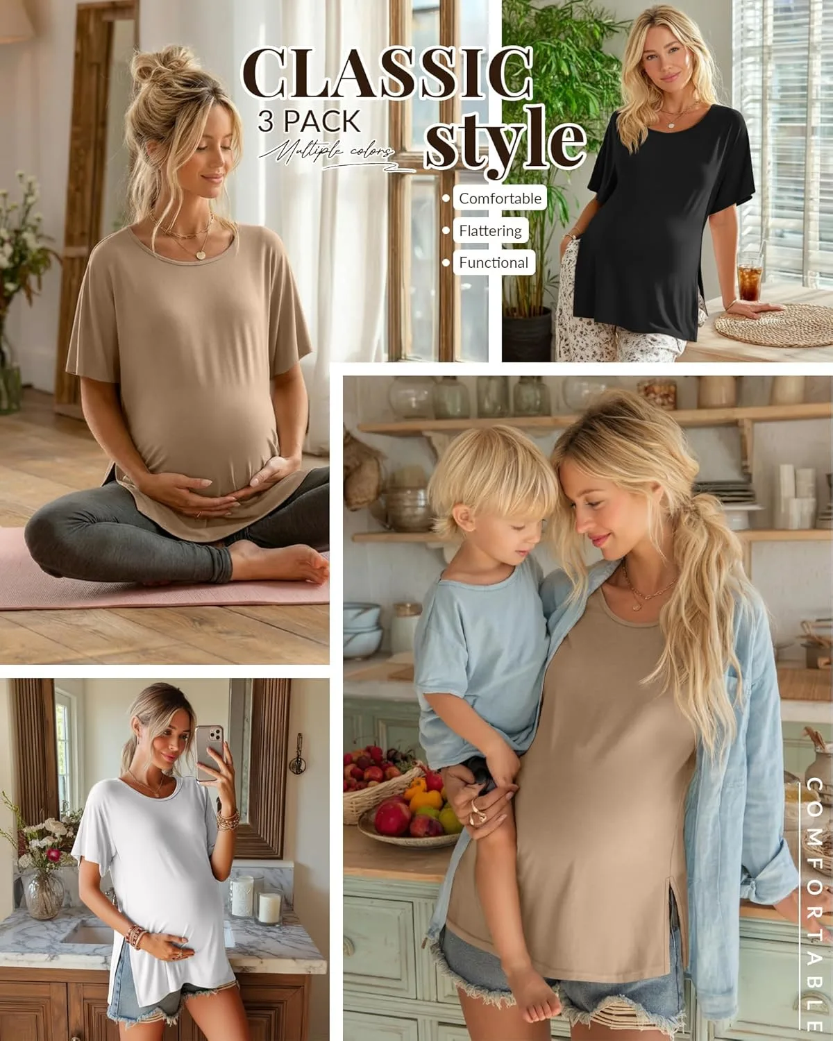 maternity shirts cotton tops 3