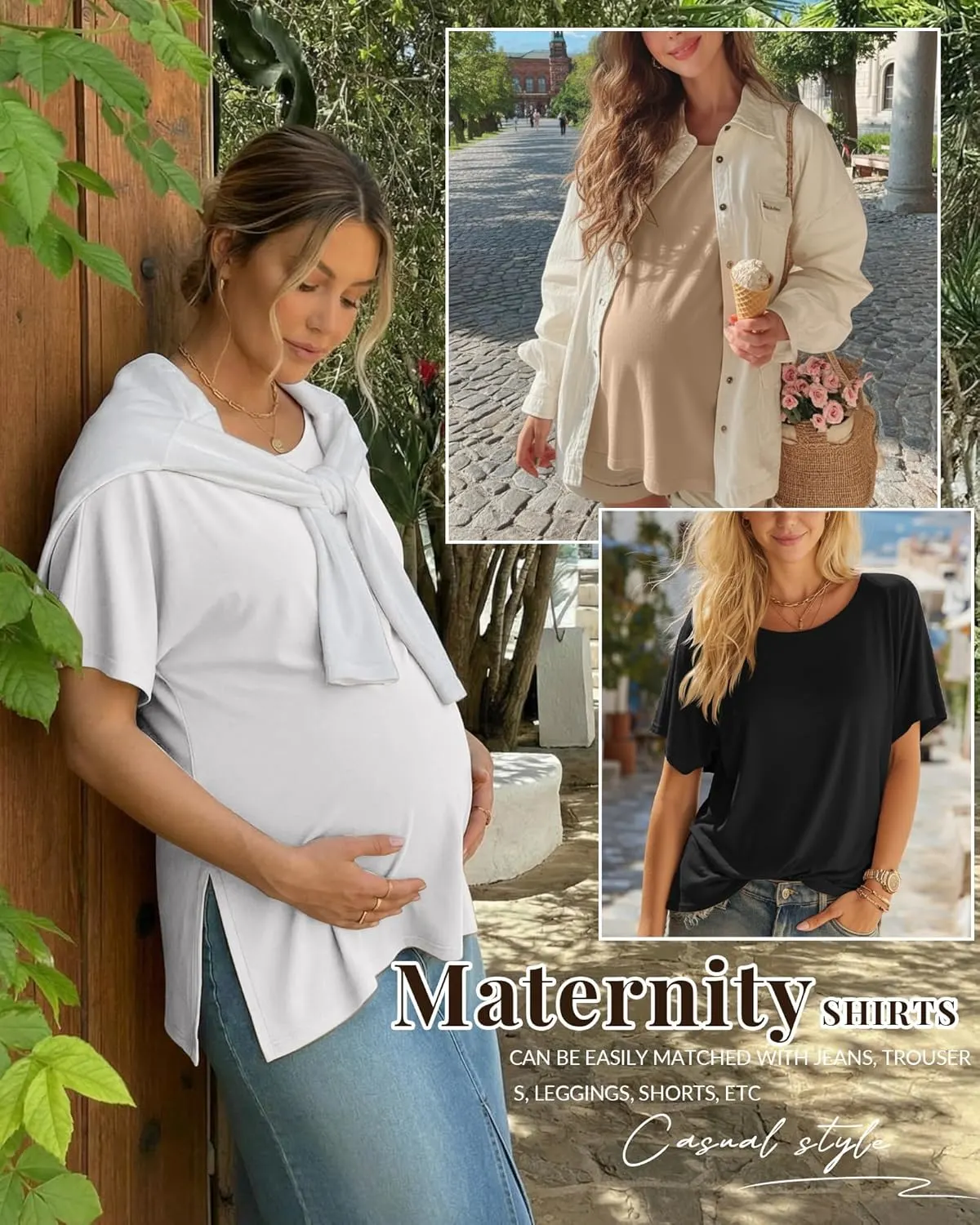 maternity shirts cotton tops 4
